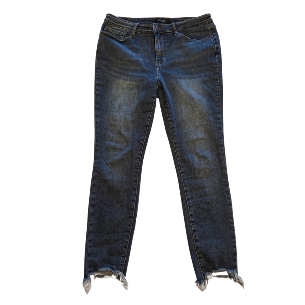 Judy Blue High-Rise Ankle Length Skinny Jeans with Deconstructed Hem, 15/32